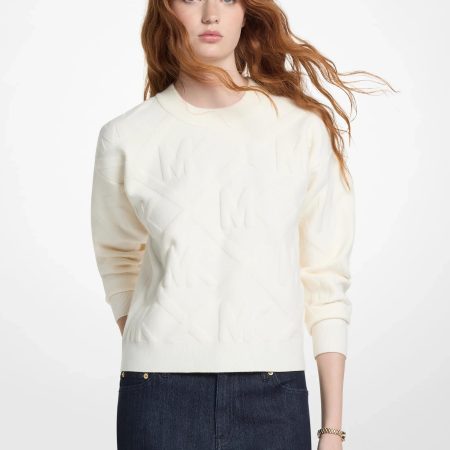 Michael Kors Logo Jacquard Knit Sweater - Preorder — Bone