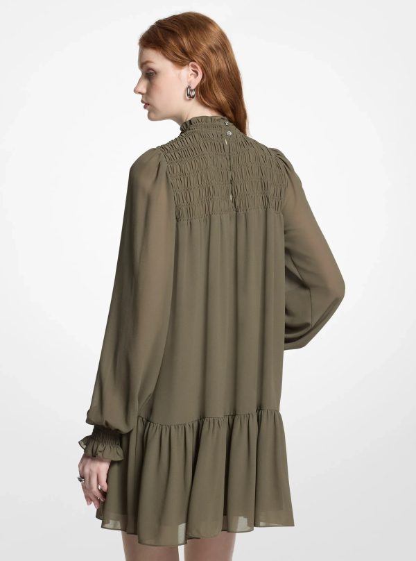 Michael Kors Smocked Georgette Mini Dress - Preorder