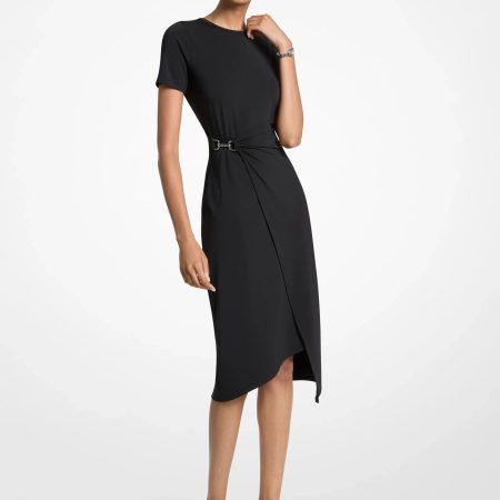 Michael Kors Stretch Matte Jersey Midi Dress - Preorder — Black