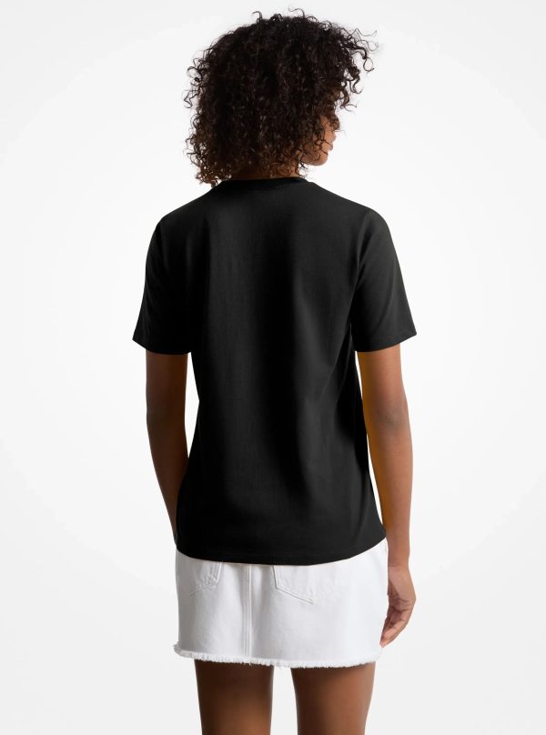 Michael Kors Sequined Logo Cotton T-Shirt - Preorder