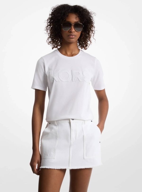 Michael Kors Sequined Logo Cotton T-Shirt - Preorder