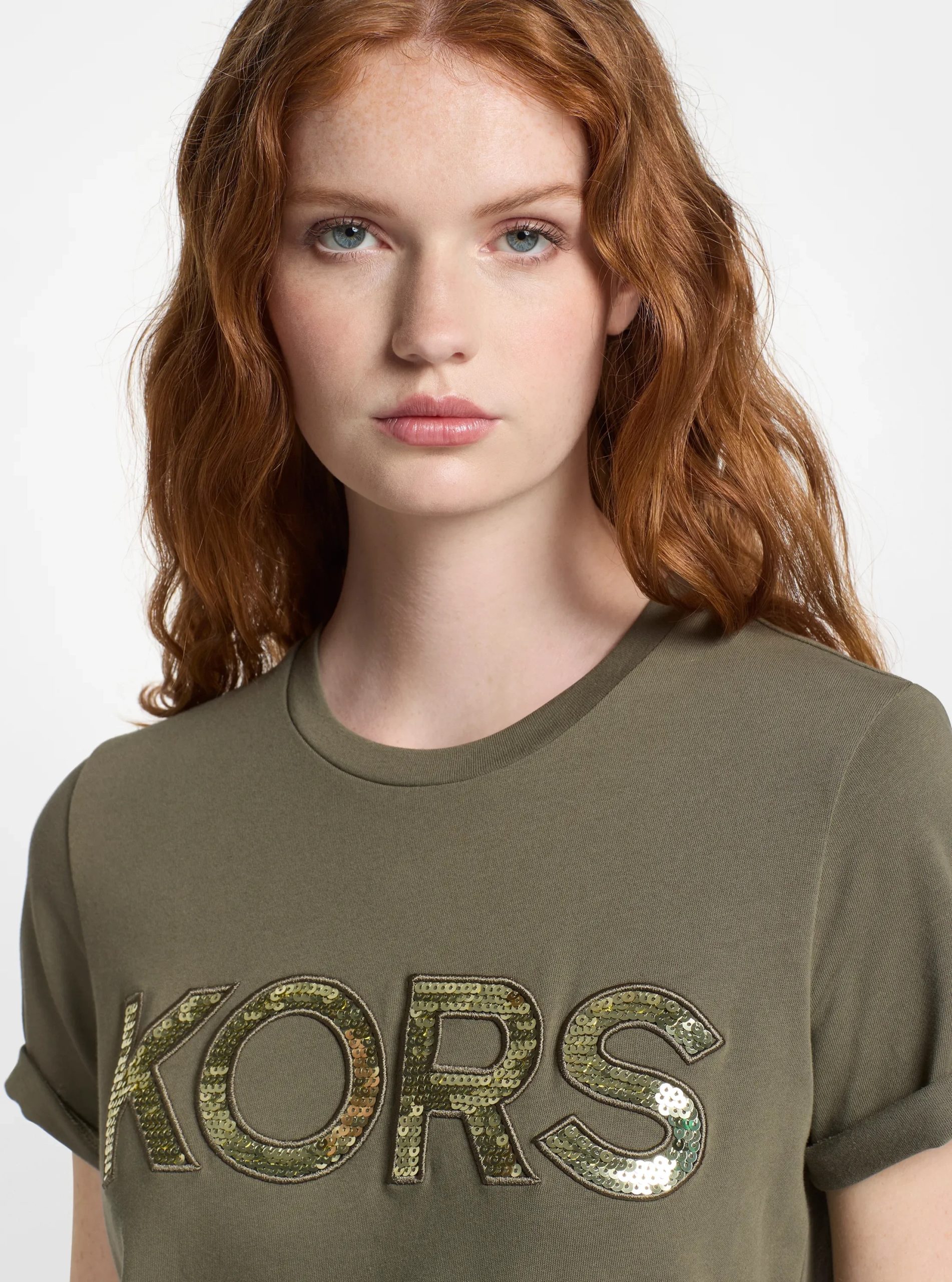Michael Kors Sequined Logo Cotton T-Shirt - Preorder