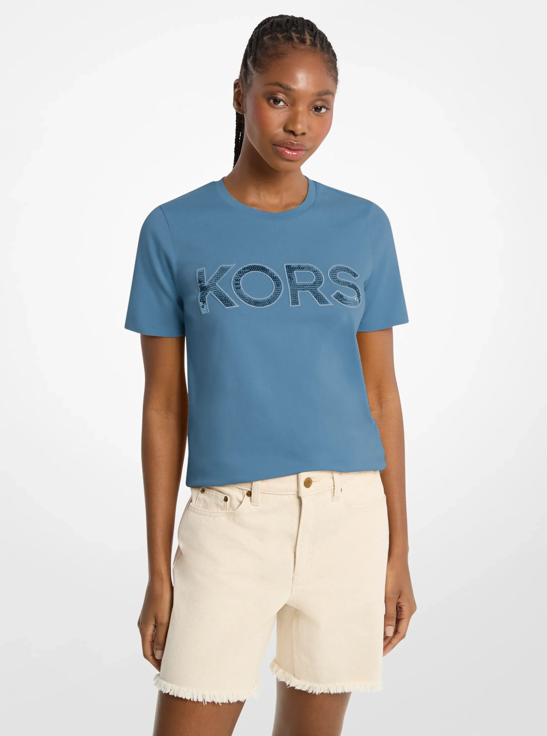 Michael Kors Sequined Logo Cotton T-Shirt - Preorder
