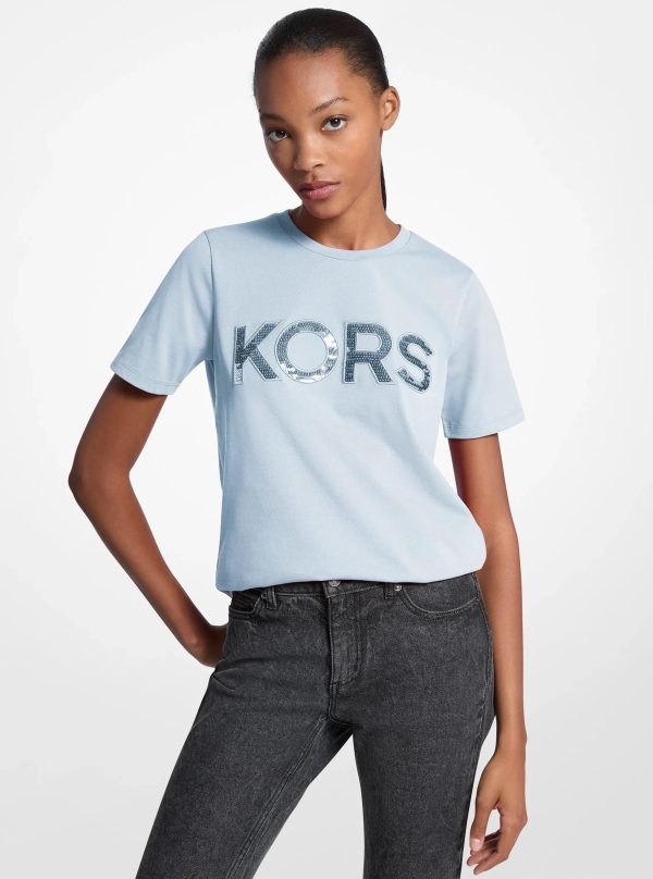 Michael Kors Sequined Logo Cotton T-Shirt - Preorder