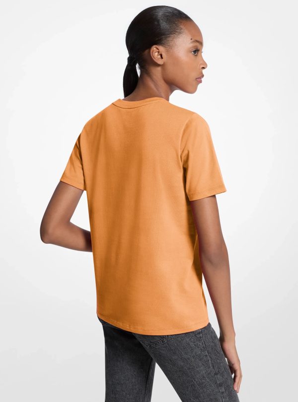 Michael Kors Sequined Logo Cotton T-Shirt - Preorder