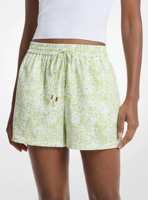 Michael Kors Floral Print Linen Blend Shorts - Preorder