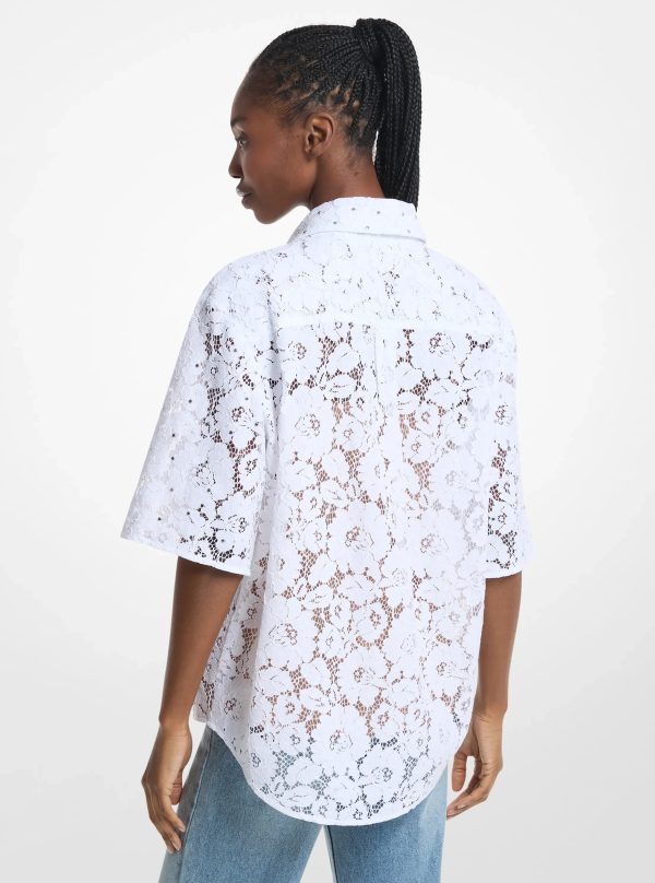 Michael Kors Studded Corded Floral Lace Shirt - Preorder