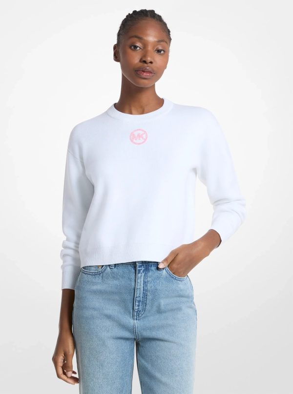 Michael Kors Embellished Logo Cotton Blend Sweater - Preorder