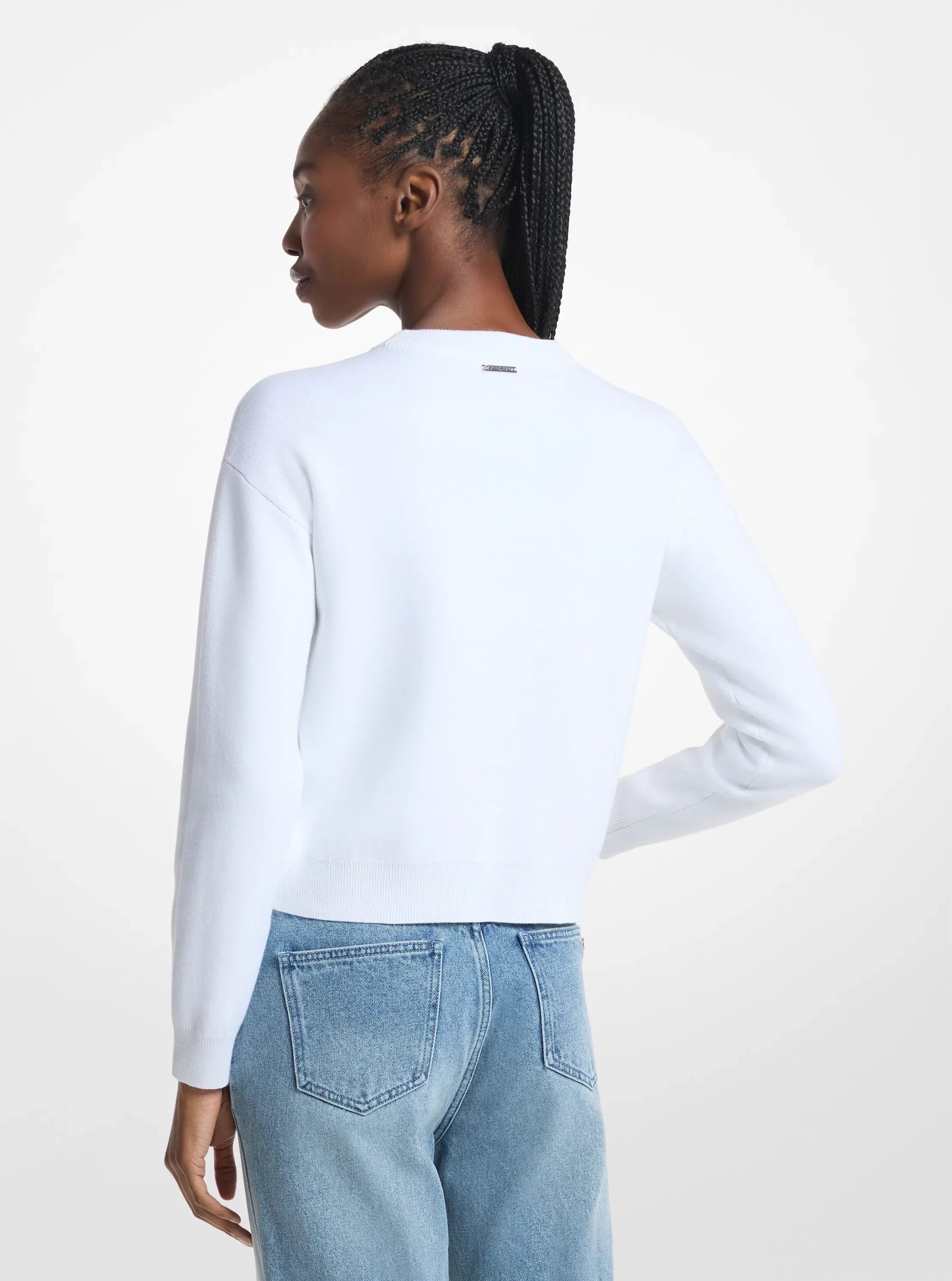 Michael Kors Embellished Logo Cotton Blend Sweater - Preorder - Image 2
