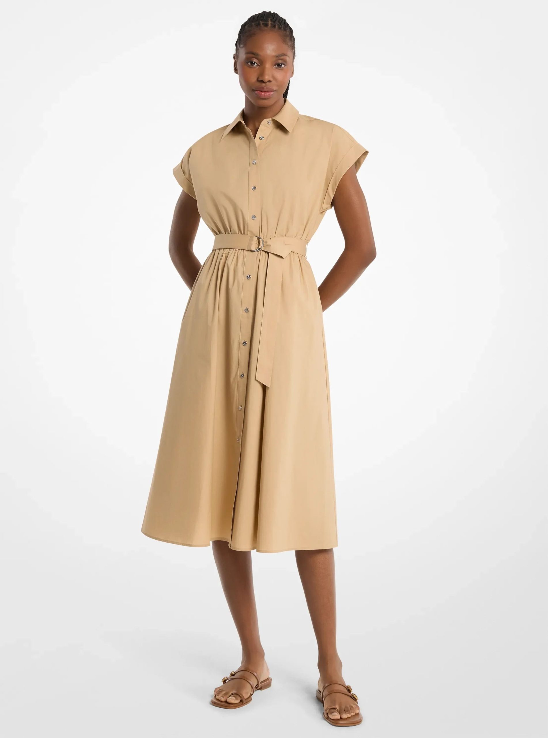 Michael Kors Cotton Poplin Midi Dress - Preorder