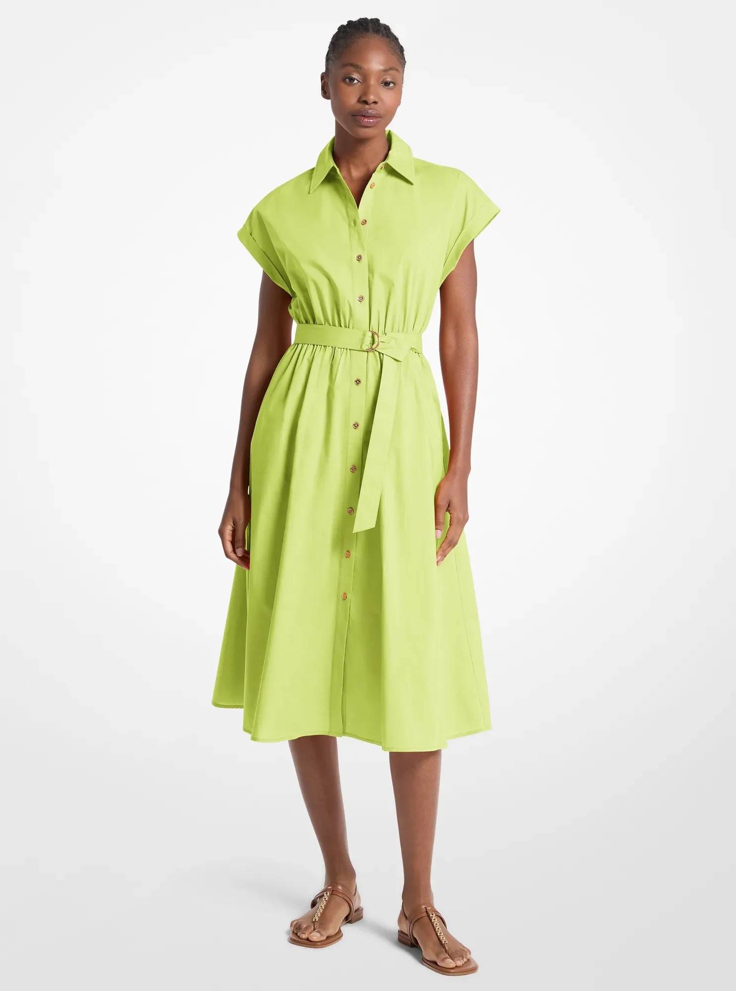 Michael Kors Cotton Poplin Midi Dress - Preorder