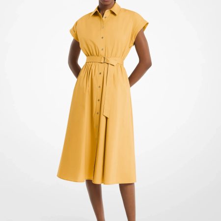 Michael Kors Cotton Poplin Midi Dress - Preorder — Honeywheat