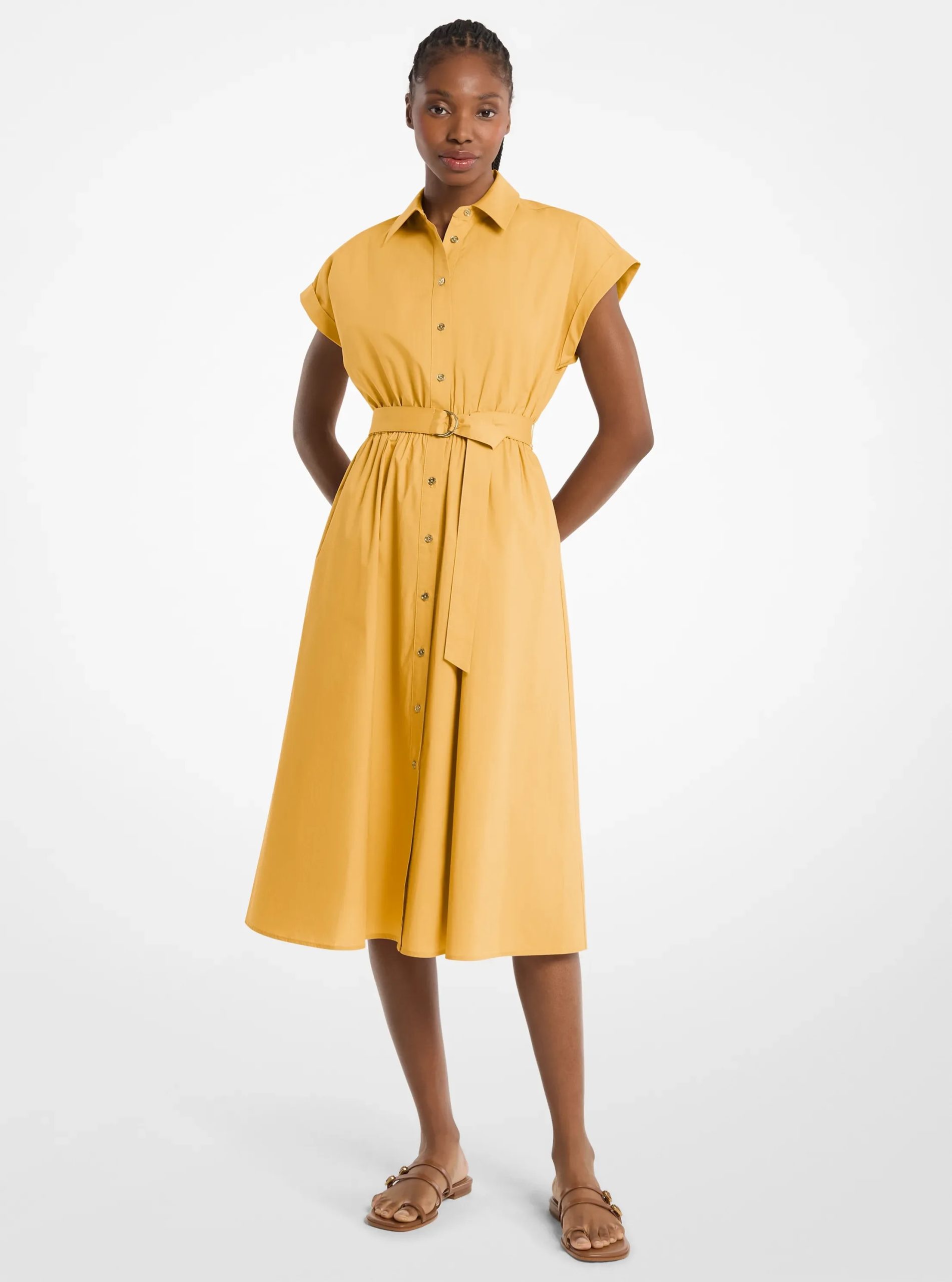 Michael Kors Cotton Poplin Midi Dress - Preorder