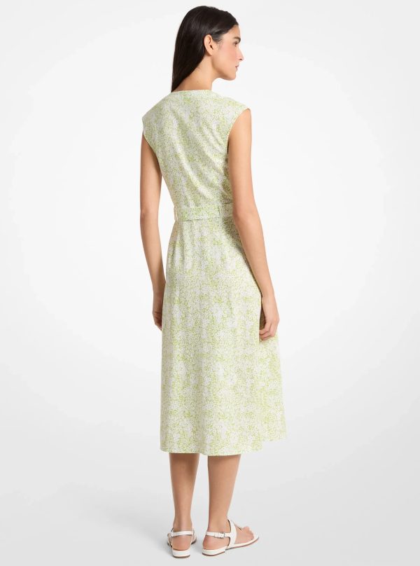 Michael Kors Floral Print Linen Blend Midi Dress - Preorder