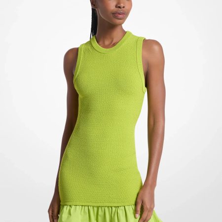Michael Kors Ruffled Woven Mini Dress - Preorder — Lime