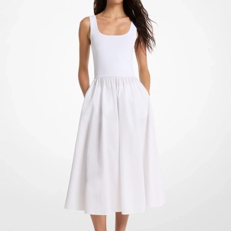 Michael Kors Viscose Blend Midi Dress - Preorder — White