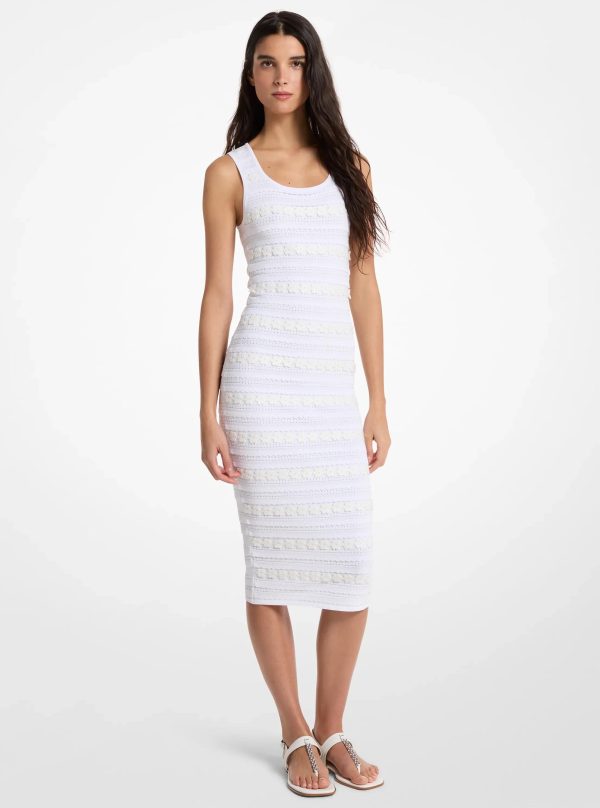 Michael Kors Floral Embellished Stretch Knit Midi Dress - Preorder