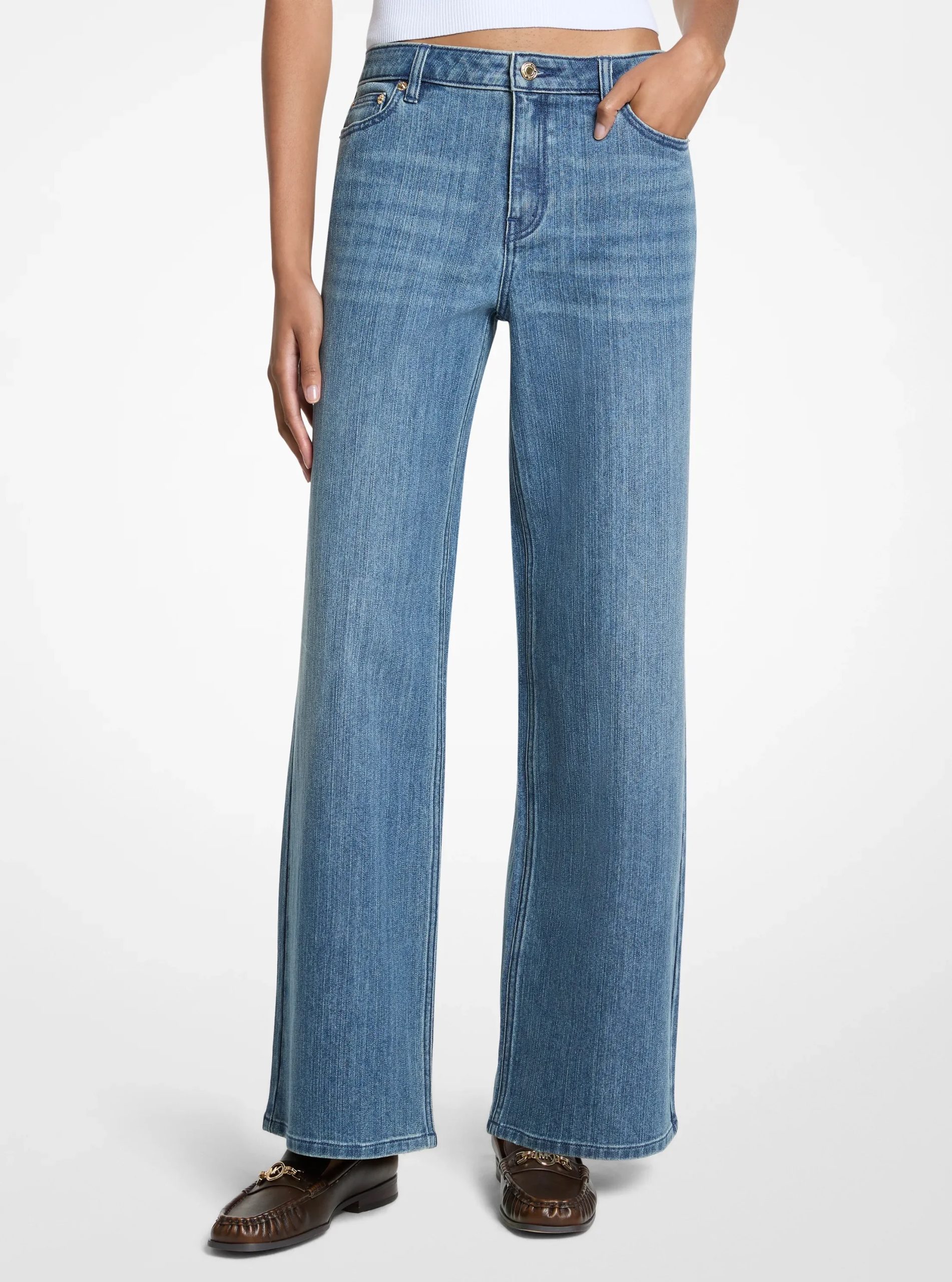 Michael Kors Relaxed Wide-Leg Denim Jeans - Preorder