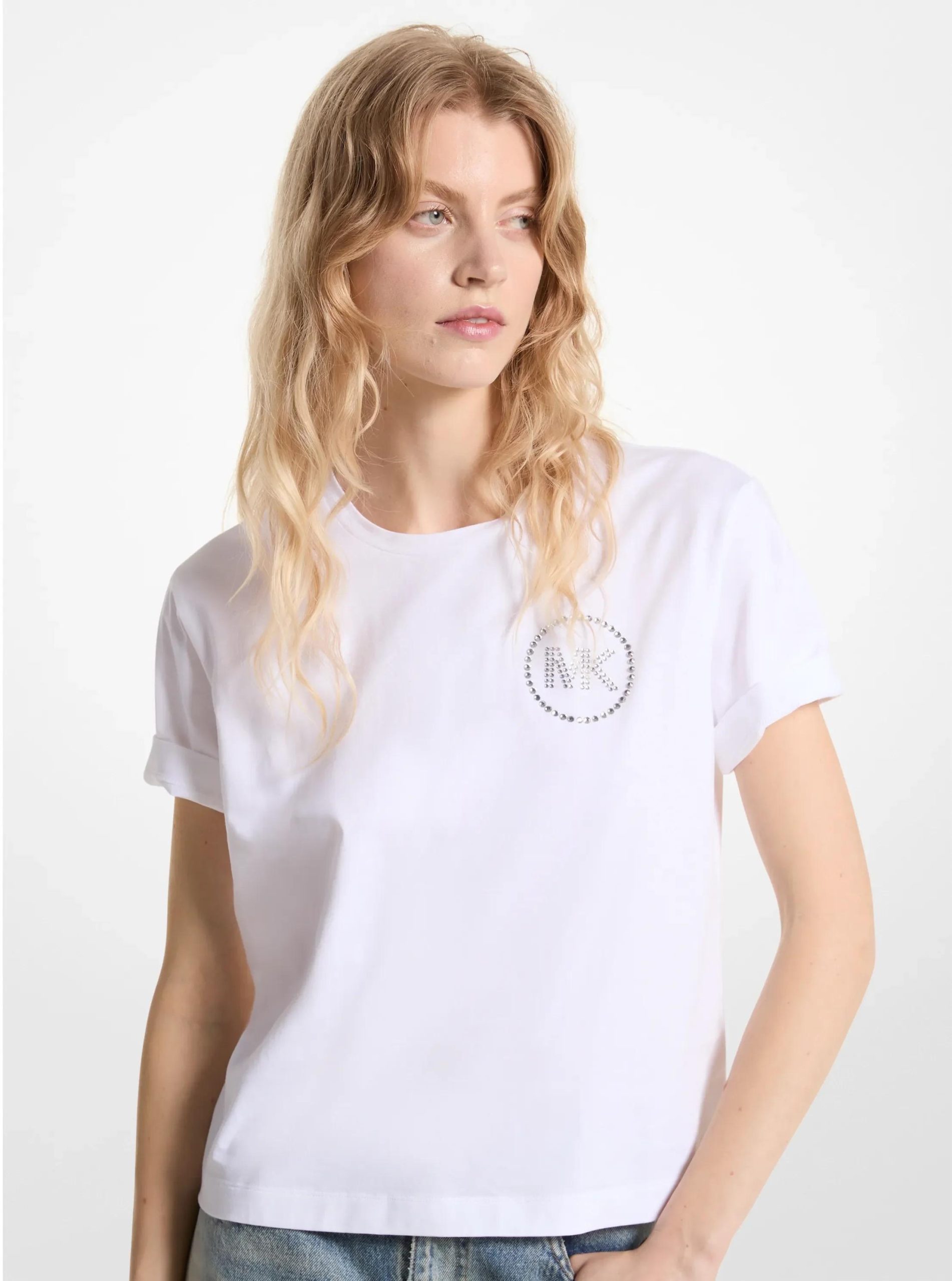 Michael Kors Embellished Logo Organic Cotton T-Shirt - Preorder