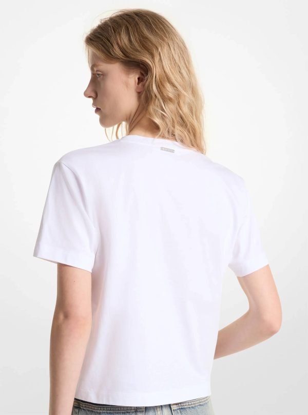 Michael Kors Embellished Logo Organic Cotton T-Shirt - Preorder