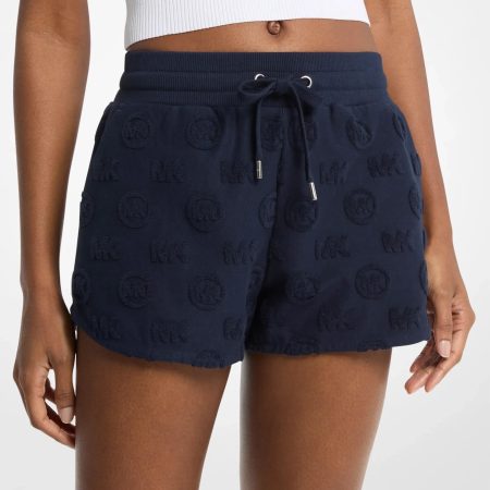 Michael Kors Logo Jacquard Terry Shorts - Preorder — Midnightblue