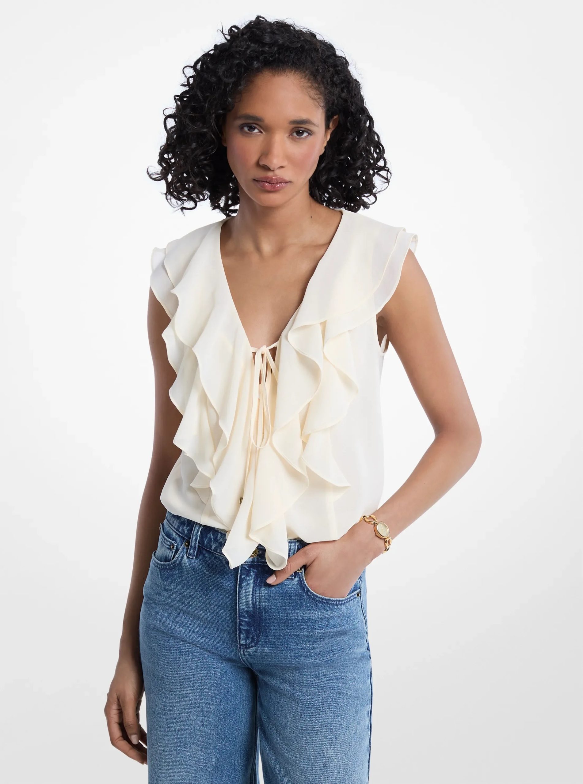 Michael Kors Ruffled Georgette Blouse - Preorder - Image 3