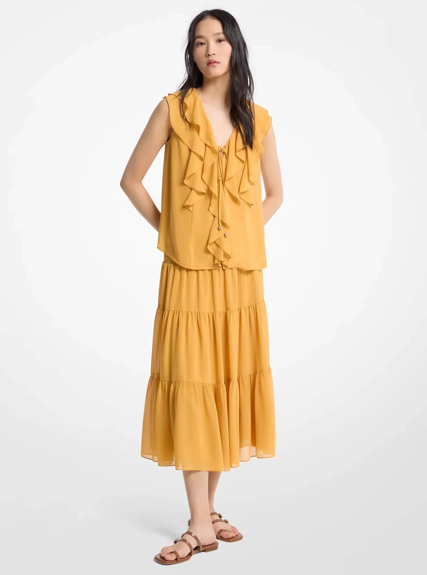 Michael Kors Ruffled Georgette Blouse - Preorder