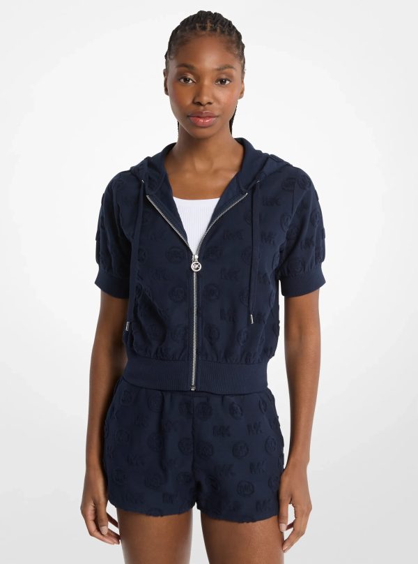 Michael Kors Logo Jacquard Terry Short-Sleeve Jacket - Preorder