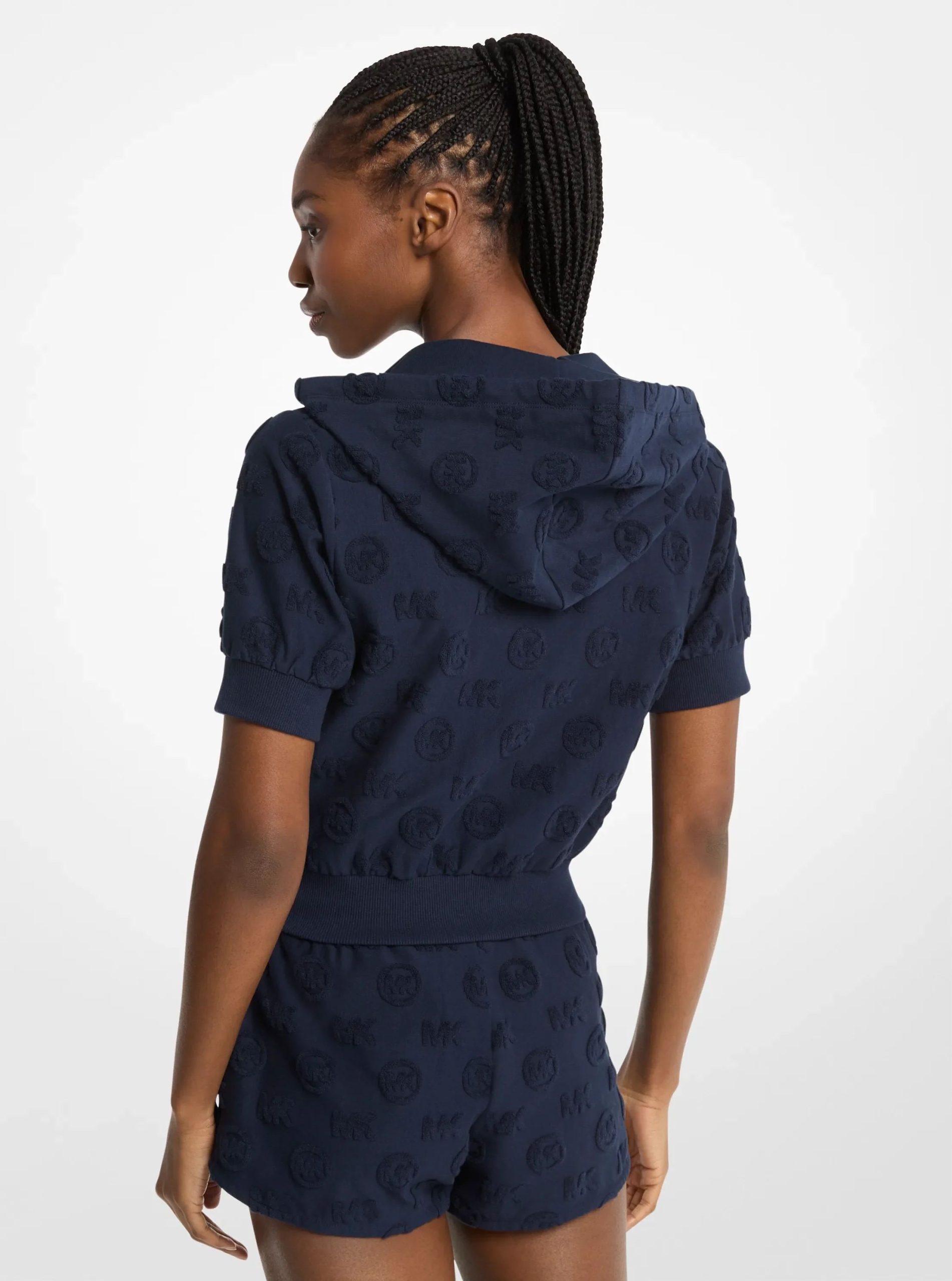 Michael Kors Logo Jacquard Terry Short-Sleeve Jacket - Preorder