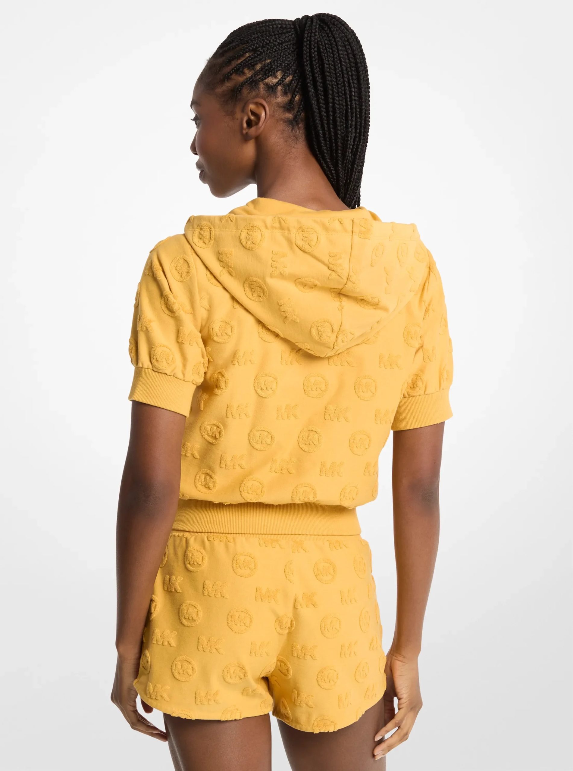 Michael Kors Logo Jacquard Terry Short-Sleeve Jacket - Preorder