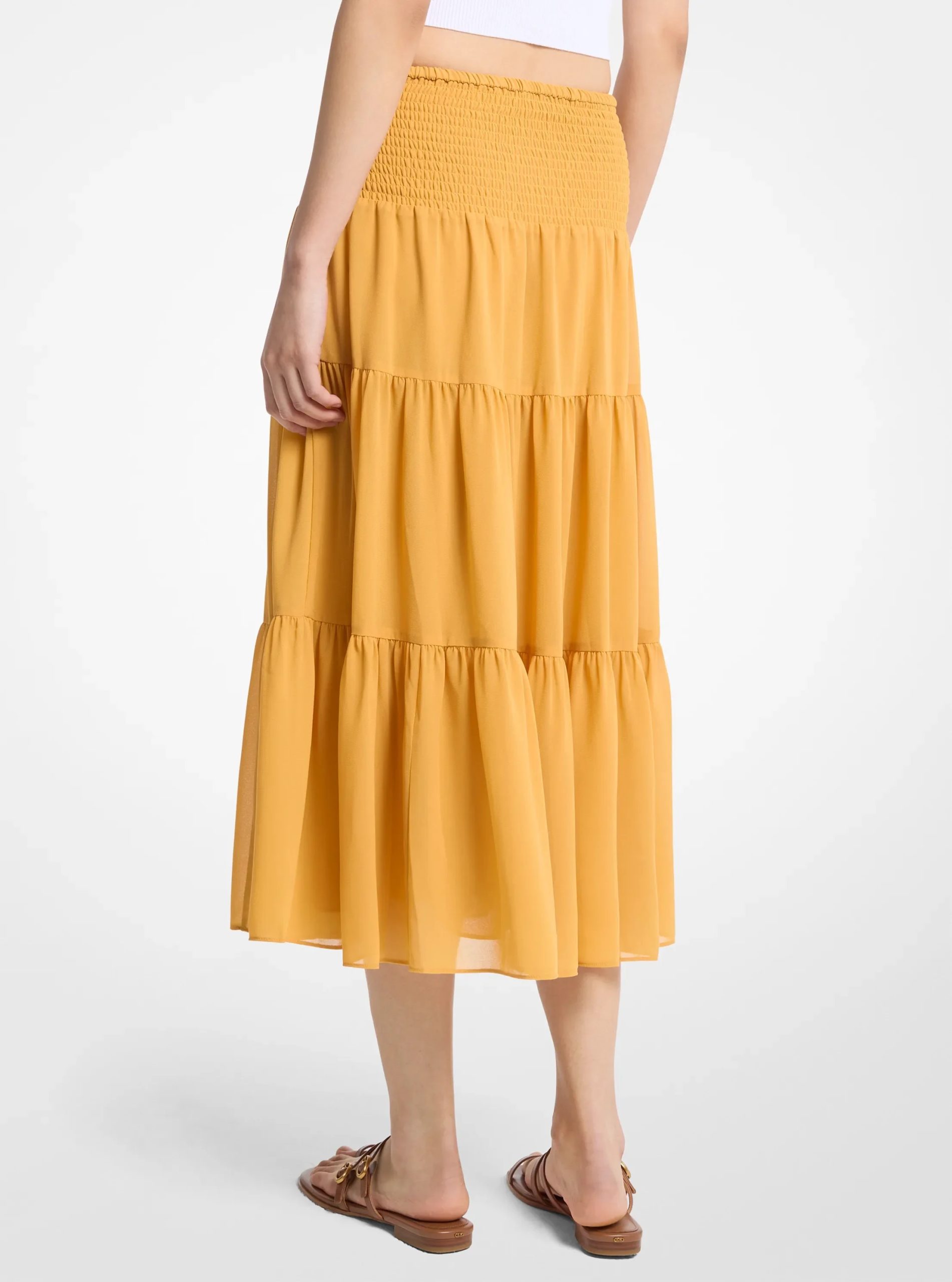 Michael Kors Smocked Georgette Tiered Skirt - Preorder - Image 2