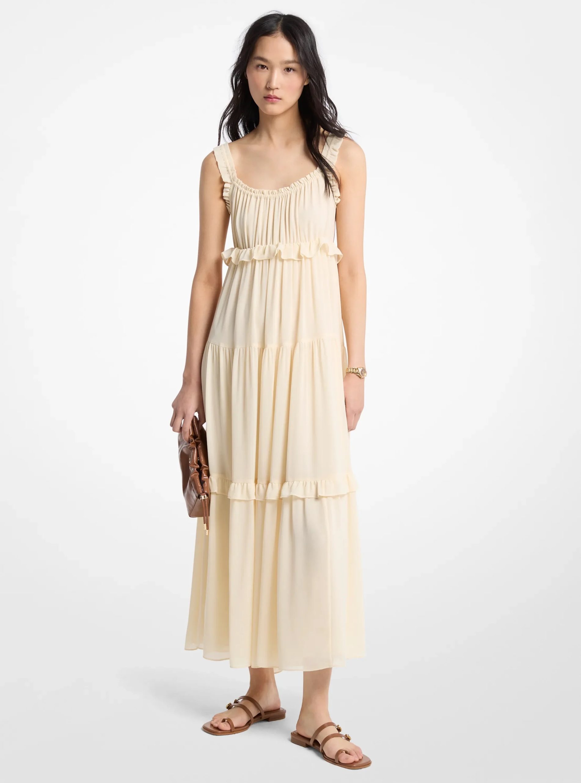 Michael Kors Ruffled Georgette Maxi Dress - Preorder