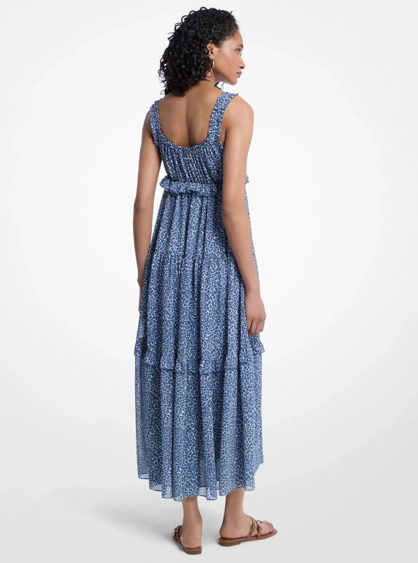 Michael Kors Leopard Print Georgette Tiered Dress - Preorder