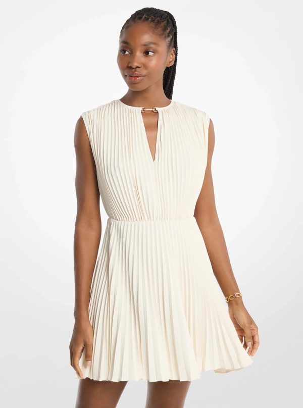 Michael Kors Pleated Satin Back Crepe Mini Dress - Preorder