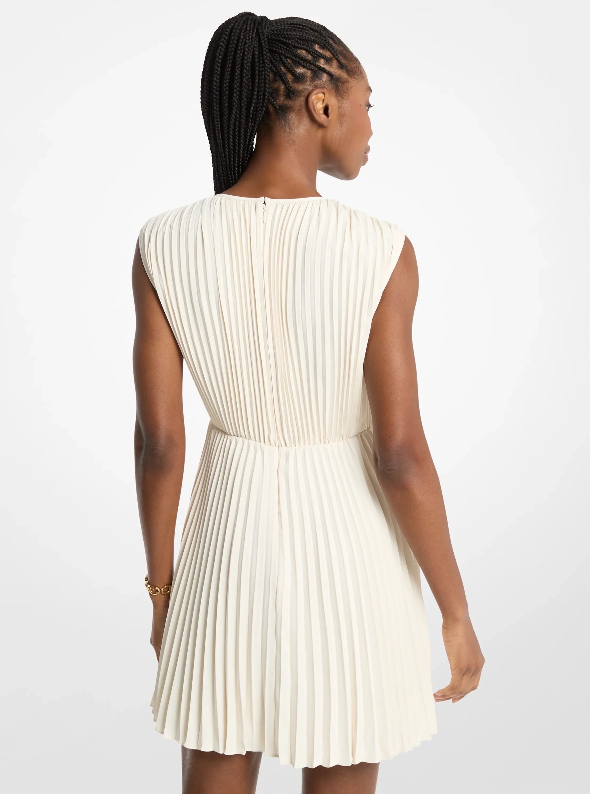 Michael Kors Pleated Satin Back Crepe Mini Dress - Preorder