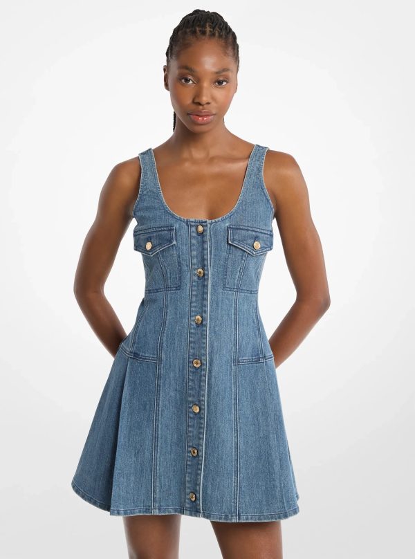 Michael Kors Pleated Denim Mini Dress - Preorder