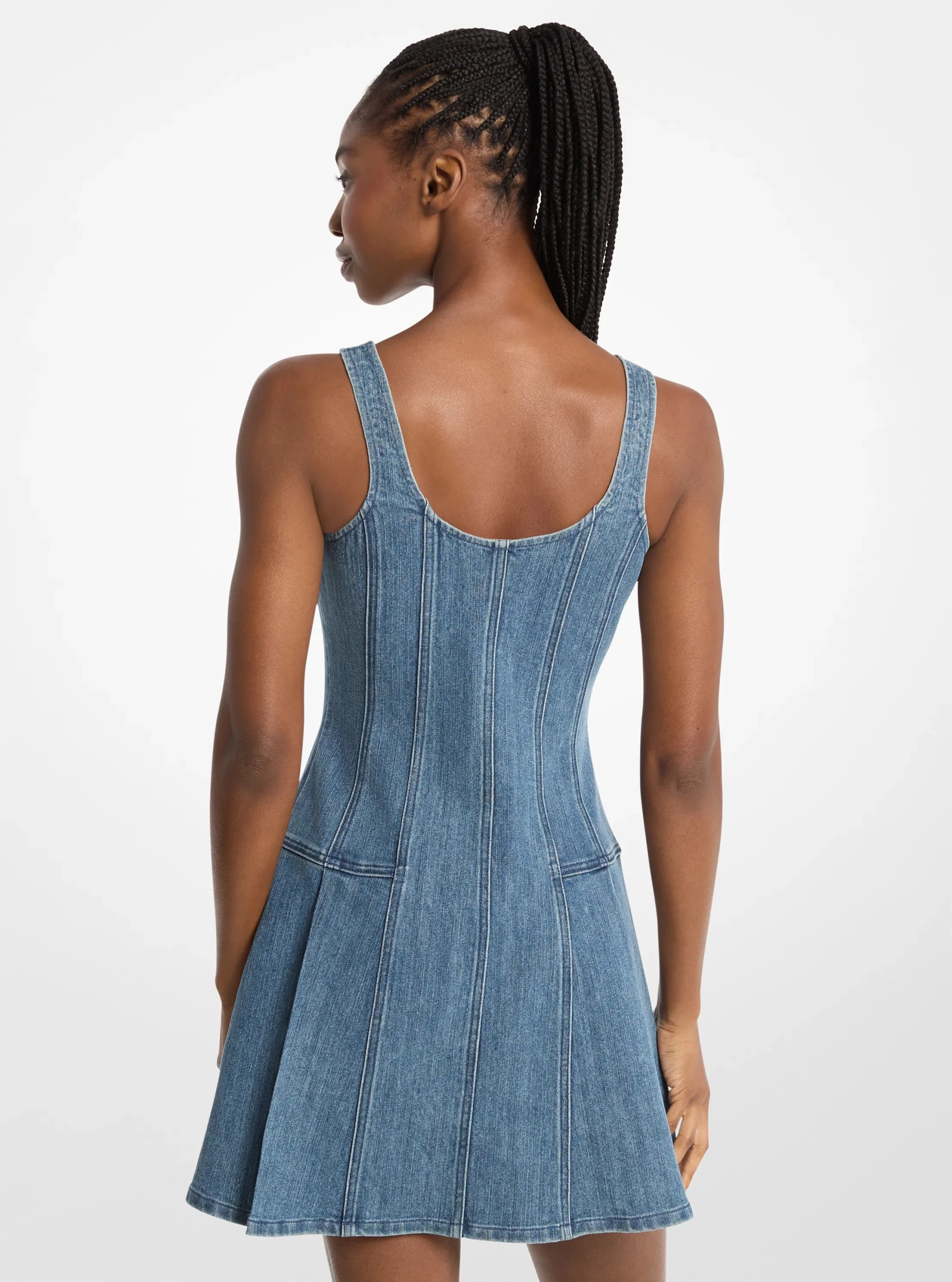 Michael Kors Pleated Denim Mini Dress - Preorder