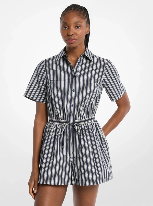 Michael Kors Striped Cotton Poplin Romper - Preorder