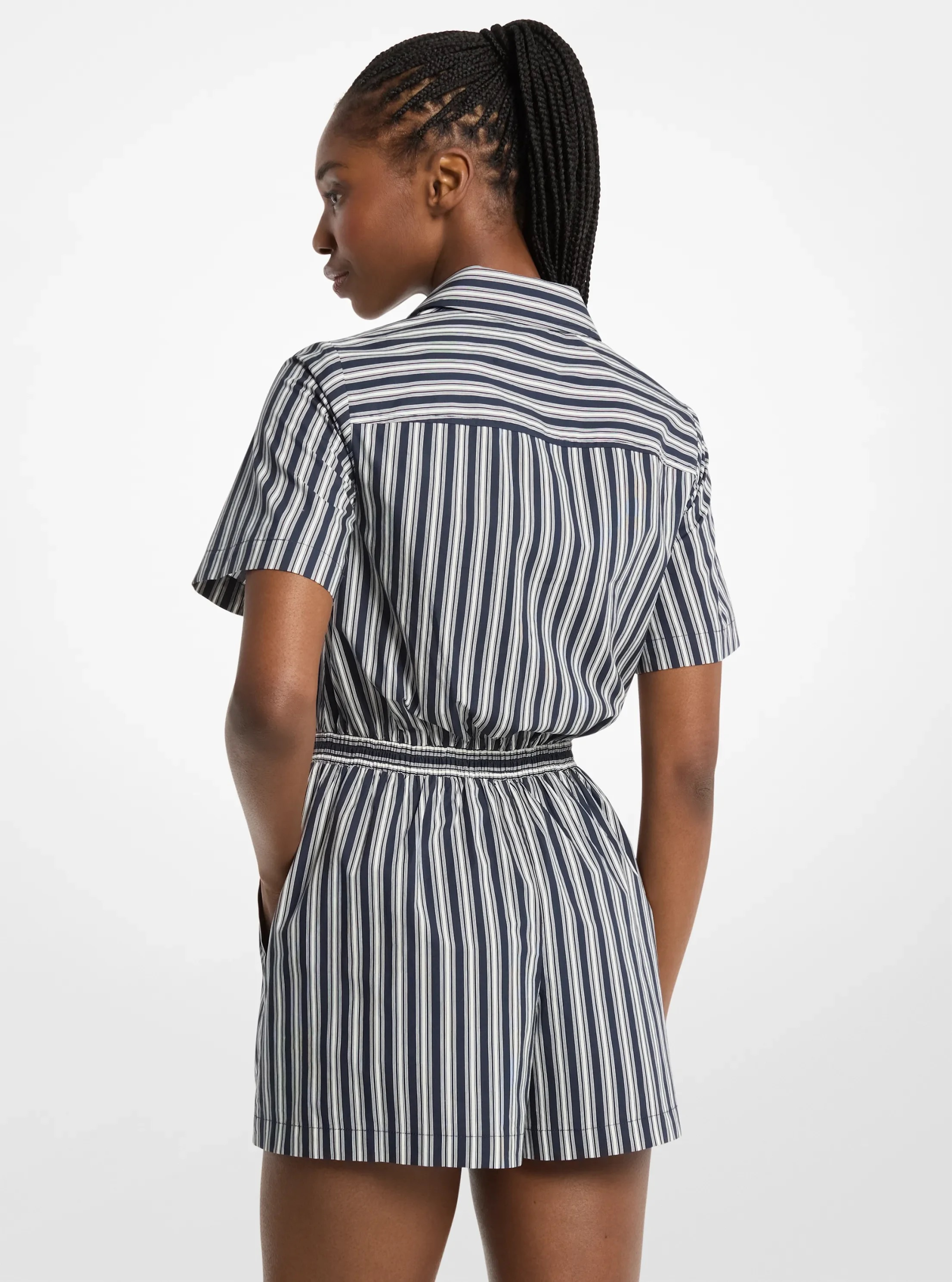 Michael Kors Striped Cotton Poplin Romper - Preorder