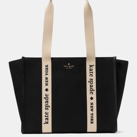 Kate Spade Kip Canvas Large Tote Bag - Preorder — Canvas Black (001)