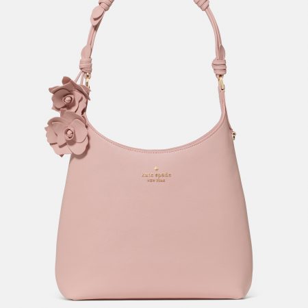 Kate Spade 454 Floral Handle Small Leather Shoulder Bag - Preorder — Rose Smoke (650)
