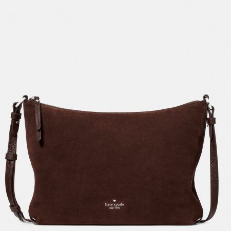 Kate Spade Lenox Suede Large Crossbody Bag - Preorder — Hot Fudge (200)