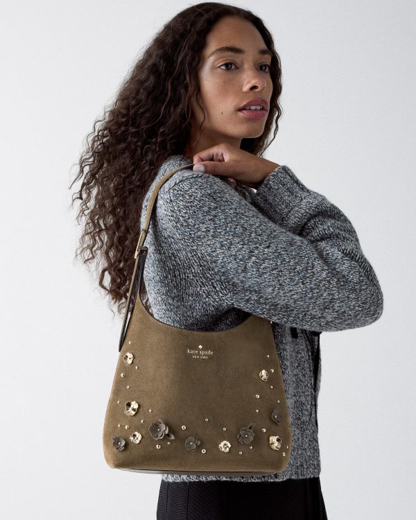 Kate Spade 454 Embellished Suede Small Shoulder Bag - Preorder