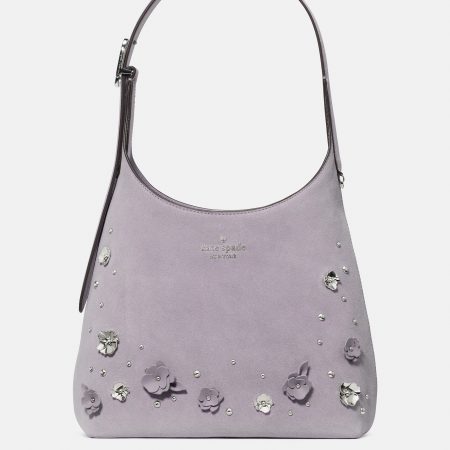Kate Spade 454 Embellished Suede Small Shoulder Bag - Preorder — Icy Lavender (500)
