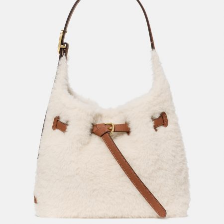 Kate Spade 454 Belted Faux Shearling Small Shoulder Bag - Preorder — Cashew Milk Multi (251)