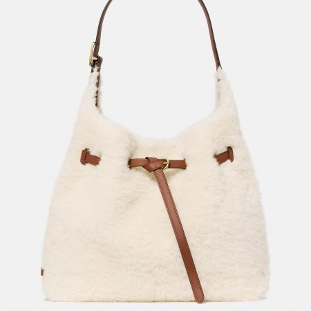 Kate Spade 454 Belted Faux Shearling Shoulder Bag - Preorder — Cashew Milk Multi (251)