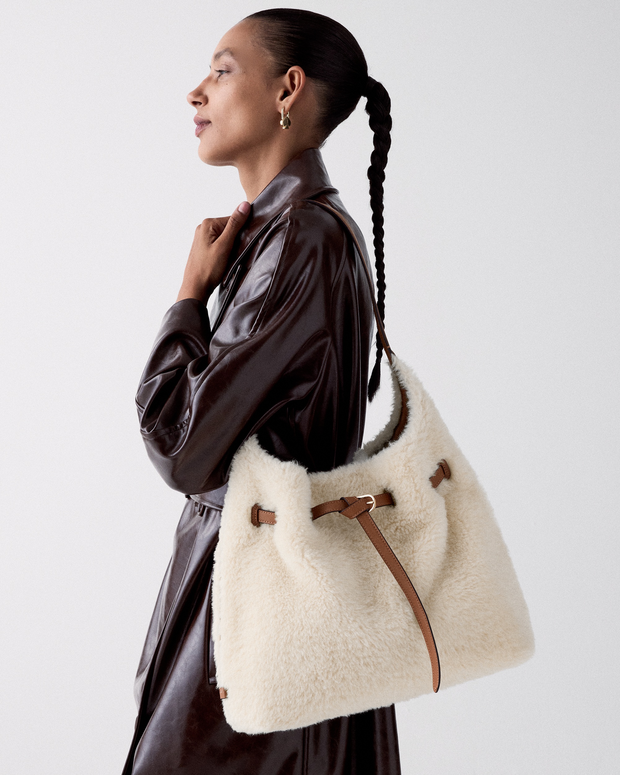 Kate Spade 454 Belted Faux Shearling Shoulder Bag - Preorder