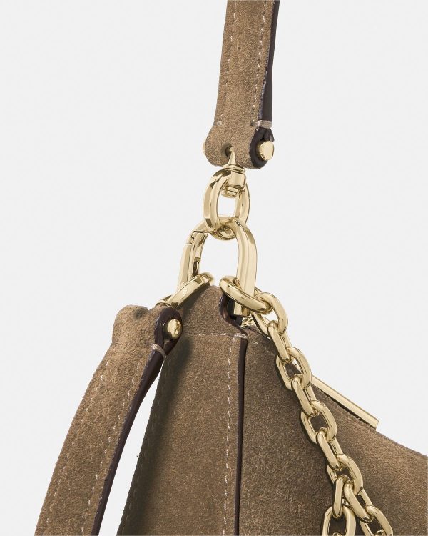 Kate Spade Margot Suede Shoulder Bag with Floral Chain - Preorder