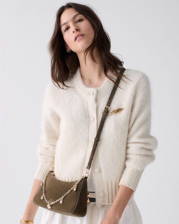 Kate Spade Margot Suede Shoulder Bag with Floral Chain - Preorder