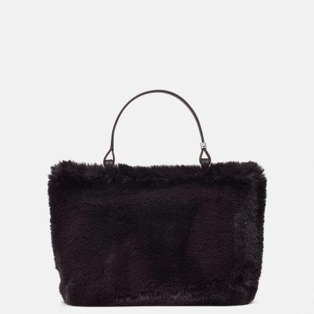 Kate Spade Marlowe Faux Fur Small Tote Bag - Preorder — Deep Aubergine (500)